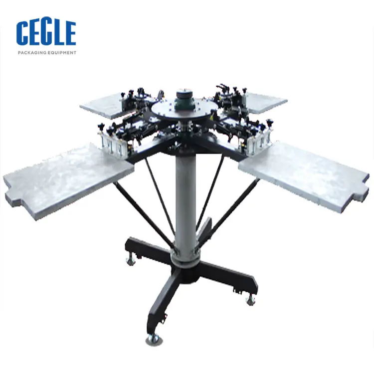 Panduan Terbaik 6 Warna 6 Stasiun Rotary Carousel Multi Warna T Kemeja Sutra Layar Pencetakan Mesin untuk Usaha Kecil