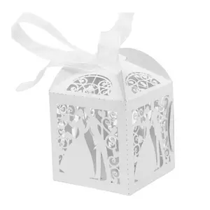 Venta al por mayor de caramelo caja de regalo elegante romántico boda dulce caja de embalaje agradable elegante regalos de boda de la caja de papel