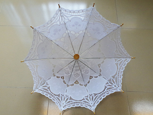 Paraguas <span class=keywords><strong>de</strong></span> boda con marco <span class=keywords><strong>de</strong></span> madera abierto manual blanco patrón recto para Canadá - Product Image 3