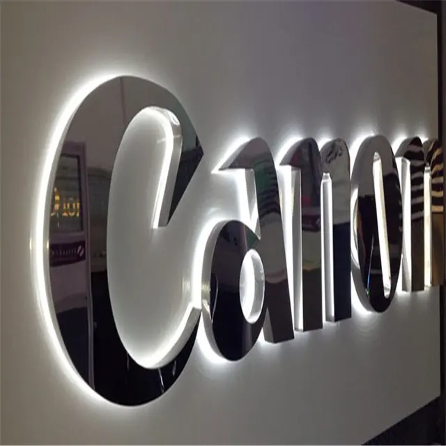 Custom led channel metal letters 3d logo used outdoor lighted signs