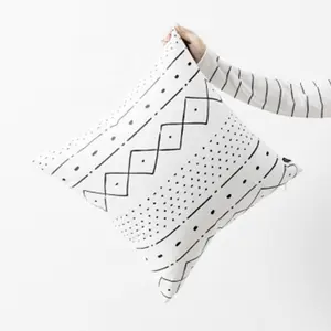 Cheersee Fashion Design Cotton <strong>Thai</strong> White and Black <strong>Triangle</strong> Pattern Turkish Spring Morocco Geometric 3d Printed <strong>Cushion</strong> - Product Image 2