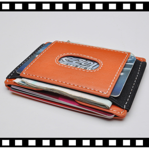 Thiết Kế Mới Nhất Đàn Ông Da Thật Thẻ Nhỏ Chủ Tiền Ví Có Dây Thun - Product Image 4