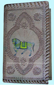 Vente en gros Véritable point latéral cheval gaufré carnet en cuir design - Product Image 2