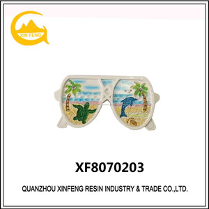 Blanc Couleur Lunettes Conception Avec Vue <span class=keywords><strong>Sur</strong></span> La <span class=keywords><strong>Mer</strong></span> Polyresin Aimant Souvenirs - Product Image 1