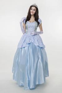 Movie <strong>Sissi</strong> Princess <strong>Dress</strong> Cosplay Costume Lace Halter Maxi Elegant Pattern <strong>Dress</strong> for Women Carnival/Show/Party Blue <strong>Dress</strong> E8900 - Product Image 6