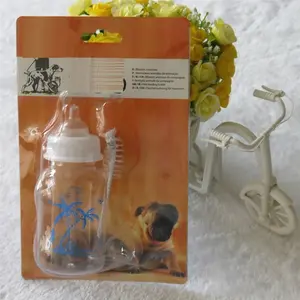 China Supplier Pet Dog Cat Animal Puppy Poodle Small Soft Nipple Feeder Bottle Nursing Kit In Blister Card Packing