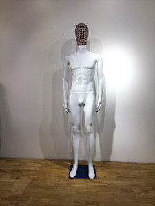 Maniquí de cuerpo completo para hombre, maniquí de moda con cabeza de metal, color blanco - Product Image 4