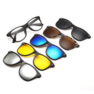 <span class=keywords><strong>Occhiali</strong></span> da sole magnetici polarizzati 2208A Superhot Eyewear 5 pezzi con clip, montatura in plastica, per guida notturna - Product Image 1