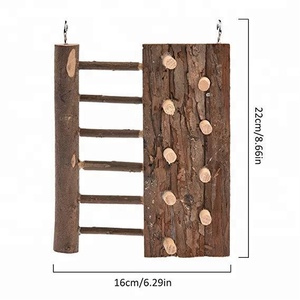 ของเล่นหนูแฮมสเตอร์ไม้ธรรมชาติ,บ้านบันไดสำหรับปีนป่ายของเล่นเคี้ยวสำหรับสัตว์เลี้ยงขนาดเล็กหนูเจอร์บิลหนูชินชิลล่าหนูตะเภา - Product Image 1