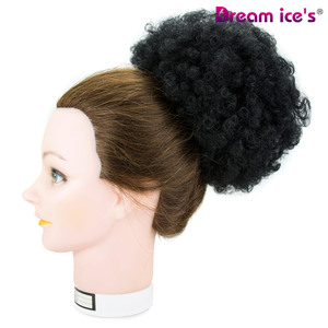 Dream. ice's tóc bán buôn nhiều màu sắc tổng hợp mảnh tóc trắng chignon tổng hợp afro xoăn tóc Buns kích thước lớn - Product Image 5