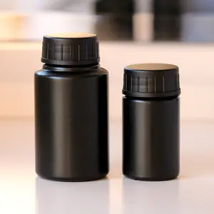 Frasco de esmalte em gel colorido, recipiente para esmalte em gel preto, 30ml, garrafa de plástico personalizada, gel uv