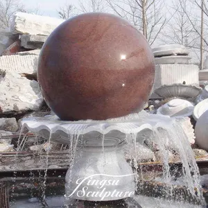 Hand carved granite spinning ball water fountain