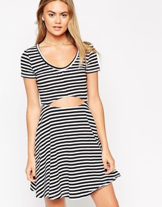 2015 para mujer wholsale vestido <span class=keywords><strong>Skater</strong></span> sexy en <span class=keywords><strong>la</strong></span> raya con Cut Out - Product Image 1