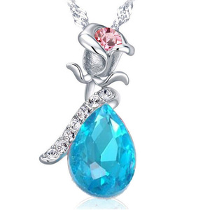 Collana di Cristallo con Lacrima d'Angelo Rosa, Gioielli alla Moda per Feste e Accessori - Product Image 4