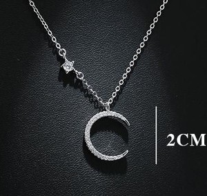 Nuovo Design <span class=keywords><strong>Collana</strong></span> con Ciondolo a Mezzaluna in <span class=keywords><strong>Argento</strong></span> Sterling 925 - Product Image 5