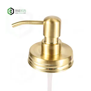 Golden Finish Lotion Soap Dispenser Pump Top For Replacement