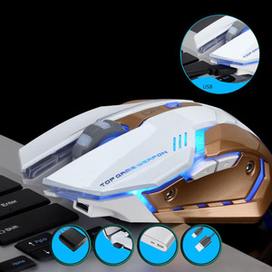 Phong cách mới không dây im lặng LED Backlit USB quang học Ergonomic Chuột chơi game - Product Image 4