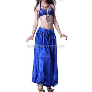 Costume de danse du ventre pour femmes, haut et pantalon de style harem en satin, costume de <span class=keywords><strong>Bollywood</strong></span> - Product Image 5