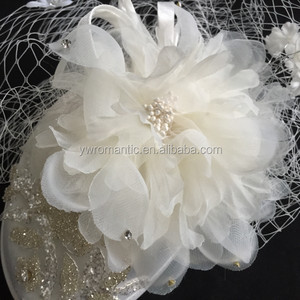 Nouveau Chapeau de Mariée pour Femmes avec Voile, Motif Floral - Product Image 4