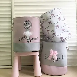 Bebê menina linda princesa Canvas dobrável armazenamento Bin Basket