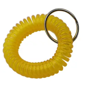 Hot sale plastic coil spring keychain custom coil spring keyring