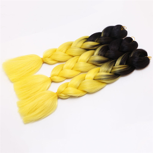 Extensions de <span class=keywords><strong>cheveux</strong></span> synthétiques en tresses box braids de 48 pouces, couleur ombrée <span class=keywords><strong>noir</strong></span> et jaune, pour femmes noires - Product Image 6
