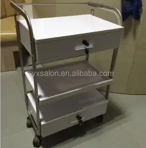 Modern European Style High Gloss <strong>White</strong> Wooden Salon <strong>Trolley</strong> (JX20003) - Product Image 1