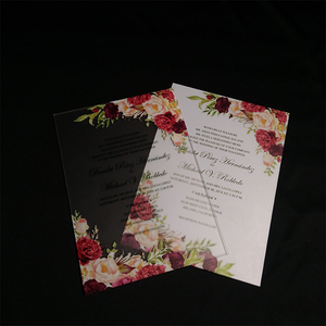 <span class=keywords><strong>Carte</strong></span> d'<span class=keywords><strong>invitation</strong></span> de <span class=keywords><strong>mariage</strong></span> élégante en acrylique transparent fin avec design floral <span class=keywords><strong>personnalisé</strong></span>, style moderne de luxe pour événements uniques de couples - Product Image 6