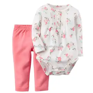Boutique Clothing Wholesale 2pcs Fashion Baby Clothes Sets Full Cute OEM Service Long Sleeve Floral Children and Newborn Baby