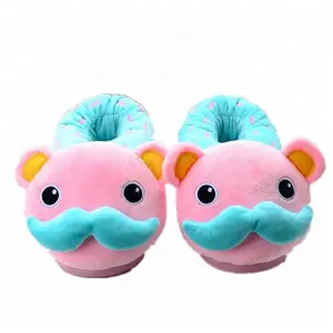Adorable warm and soft plush indoor slipper furry stuffed slippers for kids