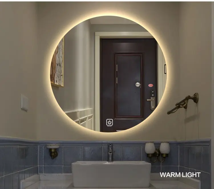 벽 마운트 조명 스마트 LED 거울 fogless 거울 시간 디스플레이 홈 장식