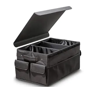 Foldable Car Trunk Organizer , Smart Car Tool Bag with Lid Cover