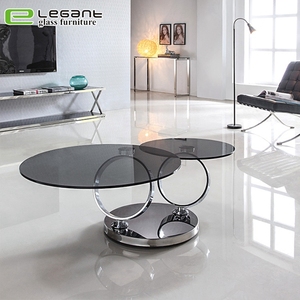 <span class=keywords><strong>Mesa</strong></span> de <span class=keywords><strong>Centro</strong></span> Convertible de Dos Niveles de Vidrio <span class=keywords><strong>Transparente</strong></span> con Base de Acero Inoxidable - Product Image 4