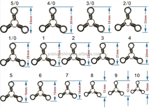 Aparejo de pesca de arrastre de fundición de agua salada, barril de pesca triple de tres vías, giratorios de 3 vías, broches giratorios de pesca - Product Image 5