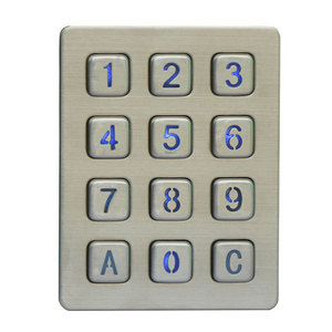 Tùy Chỉnh 3X4 Waterproof Backlit Standalone Access Control Bàn Phím <span class=keywords><strong>Rugged</strong></span> Usb Kim Loại Bàn Phím Số - Product Image 2