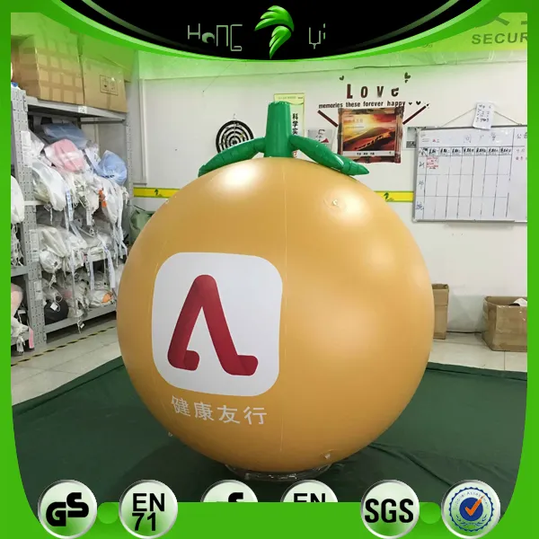 Newly Design Giant Inflatable Tangerine Model  Inflatable Orange Shape Ball  Floating PVC Fruits For Advertisement
