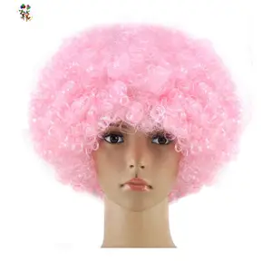 Perruques synthétiques Afro courtes bouclées de couleur rose clair bon marché HPC-1950