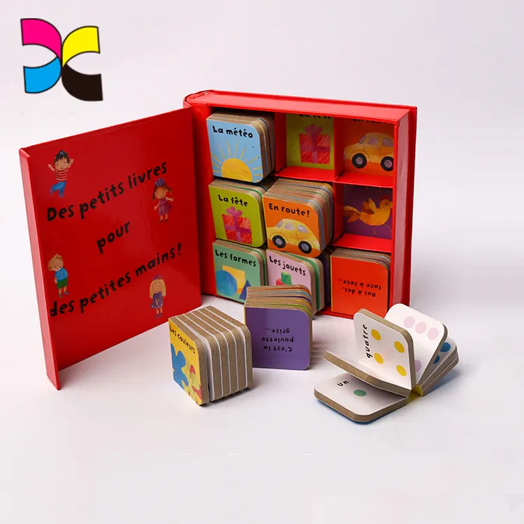 Petits cubes de livres en carton, boîte de pièces, nouveau design pour enfants, cartes d'apprentissage, puzzle