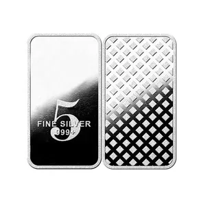 2019 gift items lead free metal souvenir zinc die cast flower pad printing grainy pure silver bar