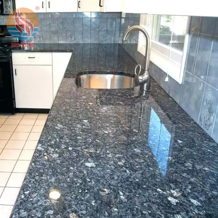 Granit Mutiara Biru Batu Alami Rumah Prefab Dapur