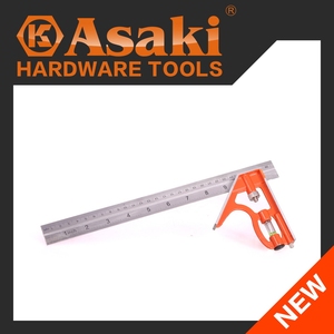 Asaki 12inch 300mm Sliding <strong>Combination</strong> Try <strong>square</strong> Ruler 90 Degrees Angle Ruler with Level Vial - Product Image 3