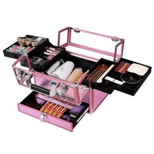 Valigetta per Trucco in Alluminio di Lusso, Organizer per Cosmetici, Beauty Case Professionale per Artisti, con Coperchio Trasparente in Acrilico - Product Image 5