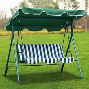 Polyester Meubles Porche Balançoire Auvent Lit Chambre Patio Chaise Jardin Fer Balançoire 3 Places Balançoire Extérieure avec Coussin Auvent - Product Image 4