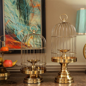 Metal kuş kafesi şekli mumluk odası toptan art deco düğün favor dekorasyon - Product Image 6
