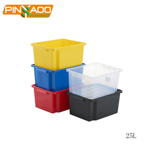 Eco-Friendly Wholesale Stackable Various Color Plastic Crate Bin Storage 25L