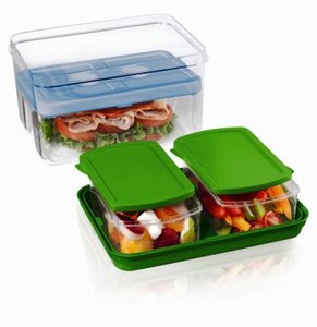 cheap healthy plastic 3 compartment lunch box