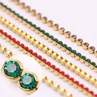 Donghzou-Cadena de estrás de moda, cadena de cristal con forma redonda, para la fabricación de joyas