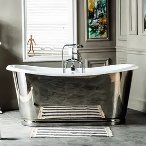 Baignoires de bain en fonte antique, salle de bain bon marché avec effet miroir