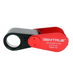 Lupa de diamante certificada con luz LED y UV, lupa profesional de alta calidad, joyería de triples