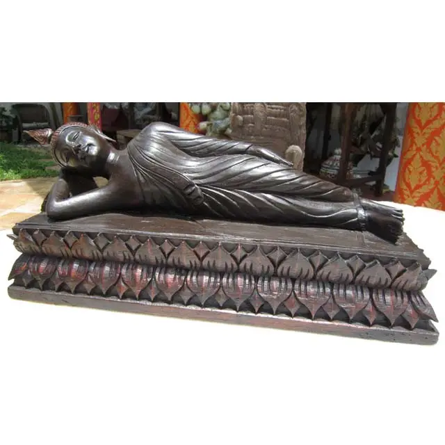 Indio grande mintiendo dormir Buda estatua de bronce para templo Decoración